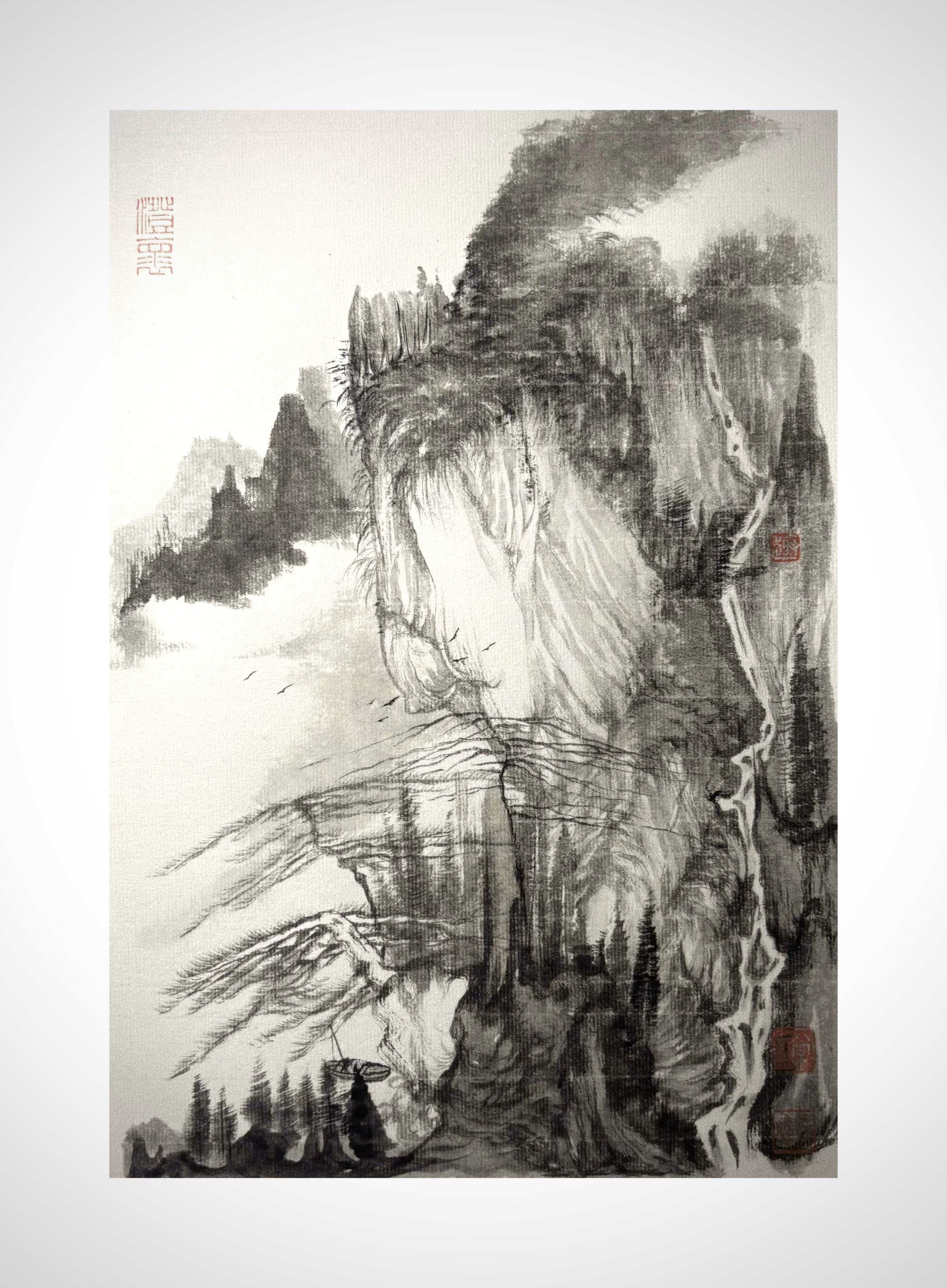 《《松渡（向远）》》，常澳伟作品