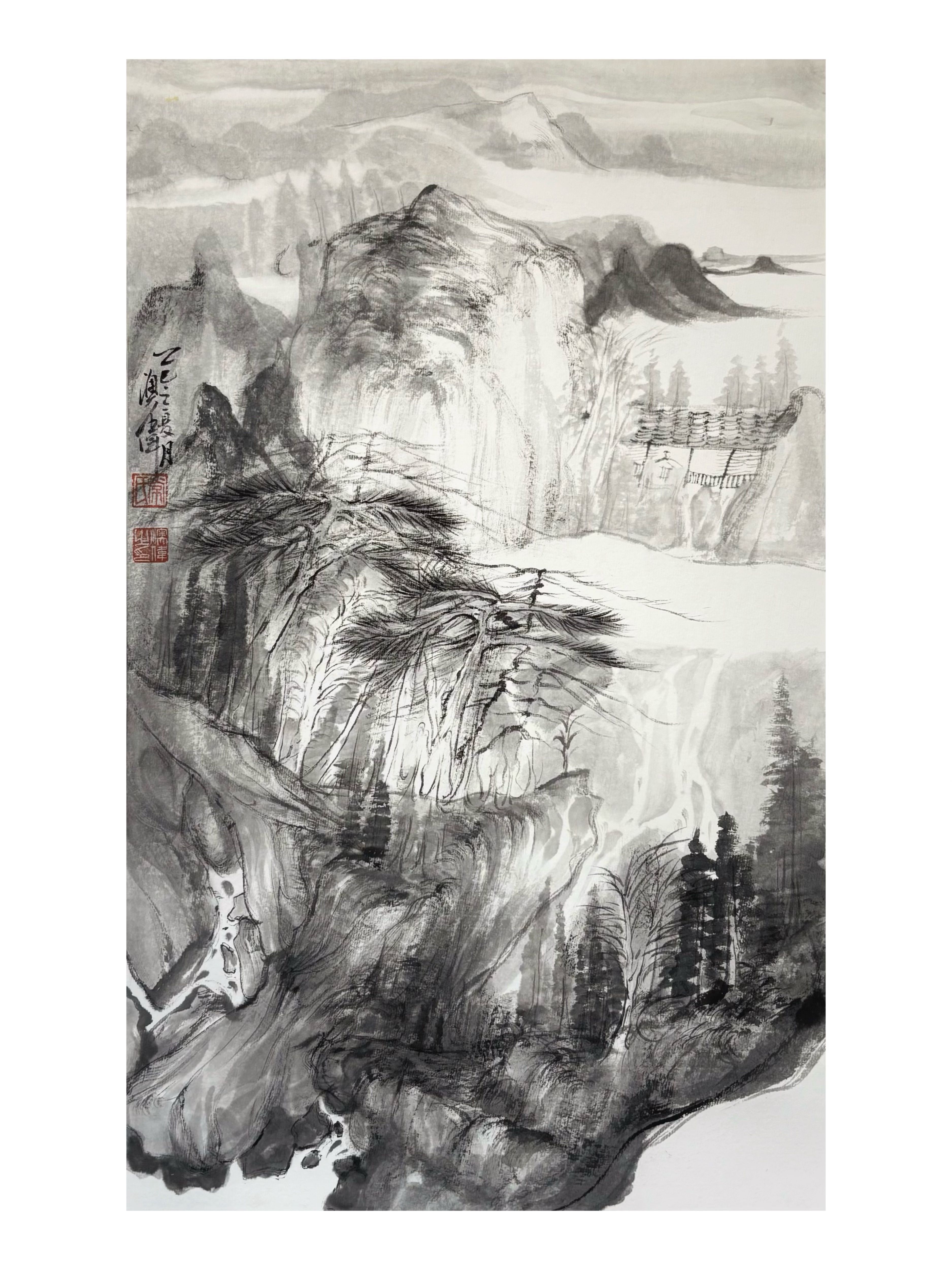 《《松壑听泉（漱石）》》，常澳伟作品