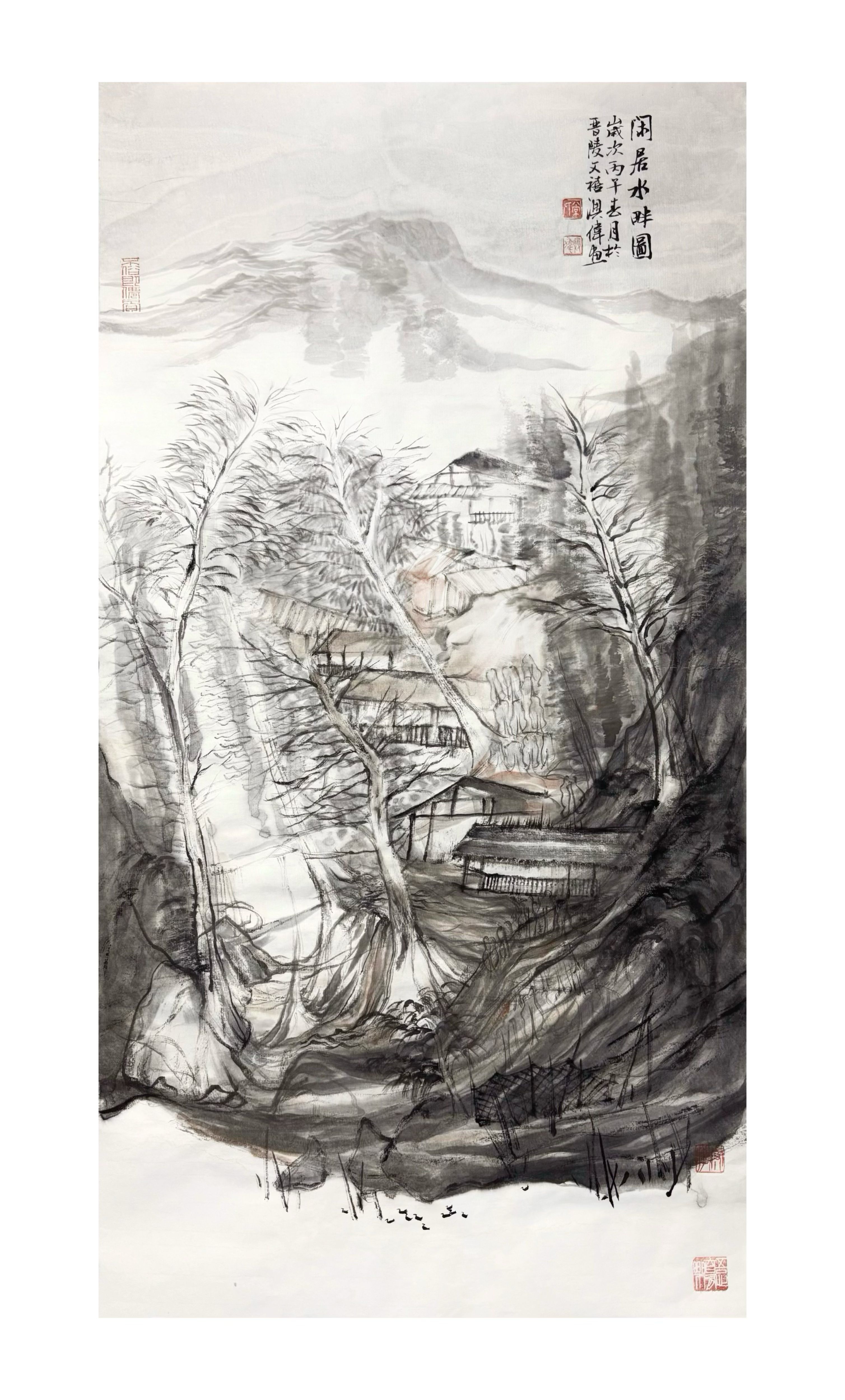《《闲居水畔（弄影）》》，常澳伟作品