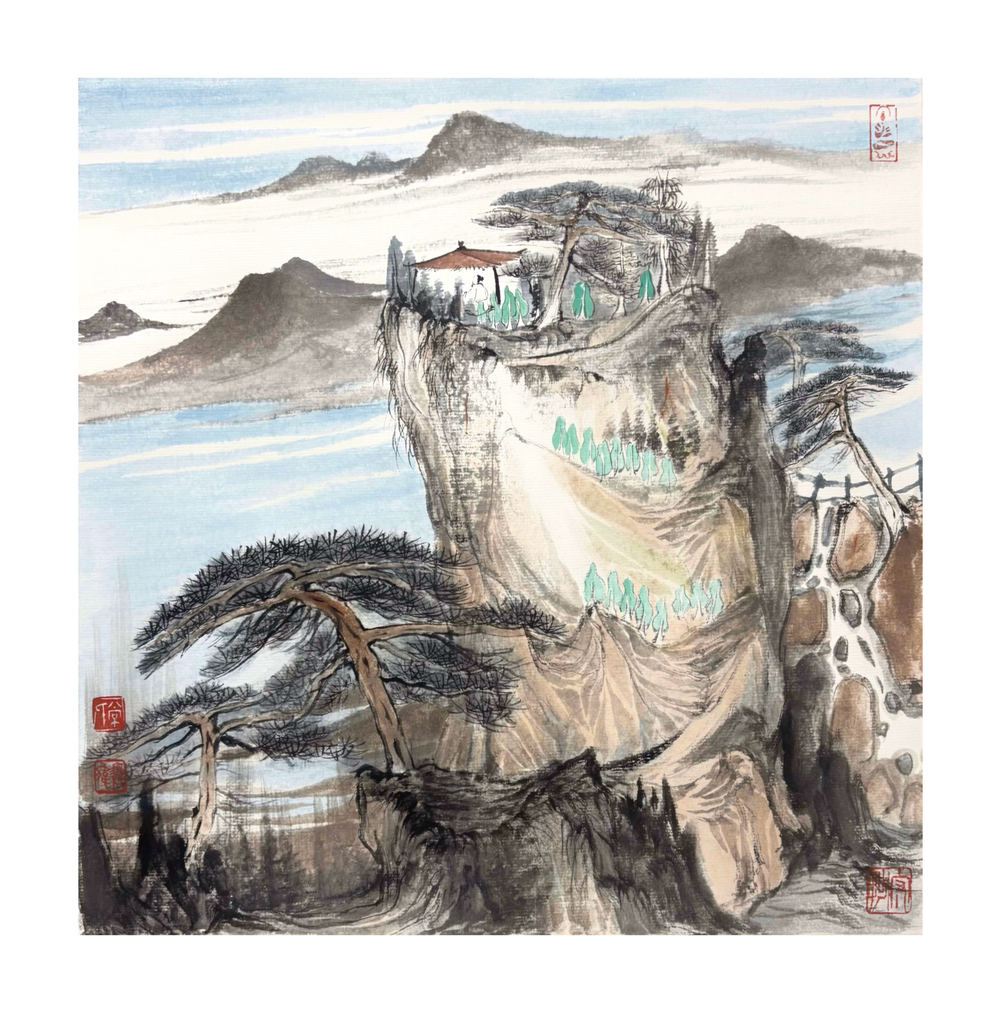《《坐看云起时（听松）》》，常澳伟作品