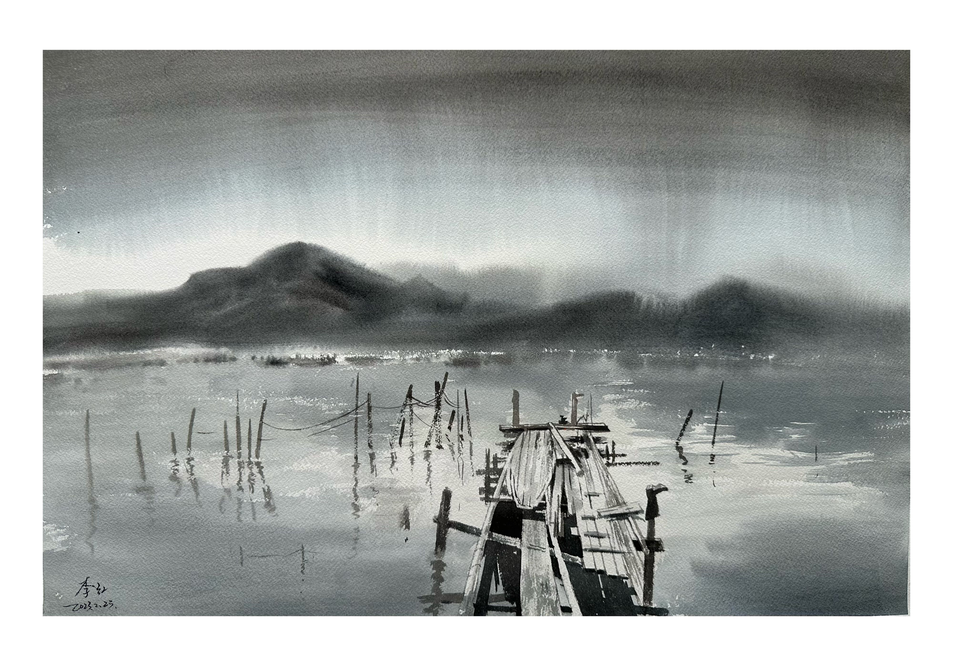 《《 烟雨渡口》》，李红作品