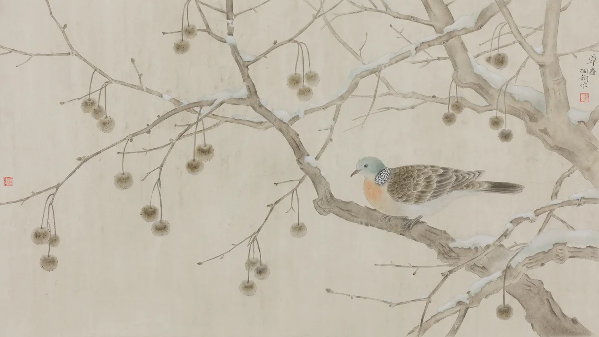静雪听鸠，陶新建作品