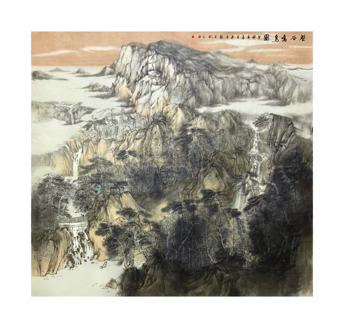 《壑谷鸣泉图（造境）》，常澳伟作品