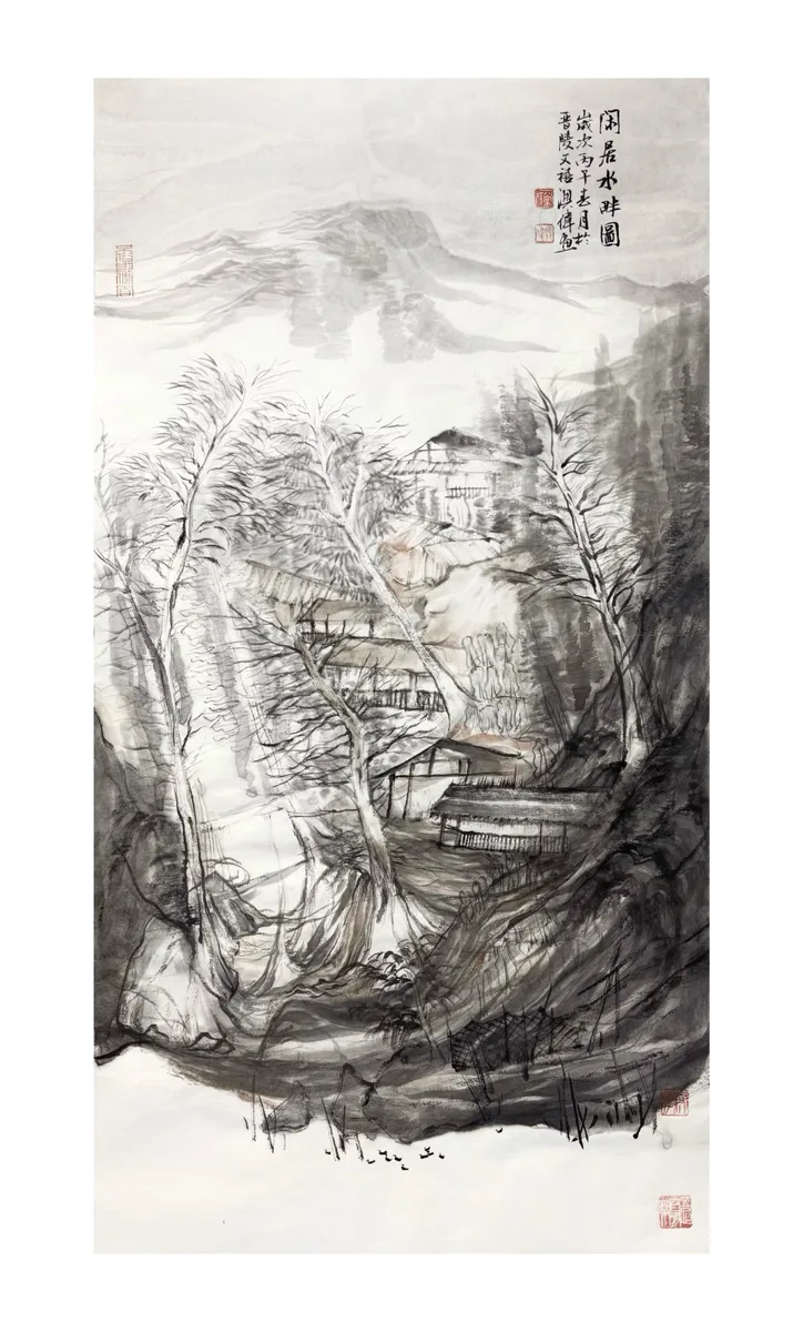 《闲居水畔（弄影）》，常澳伟作品