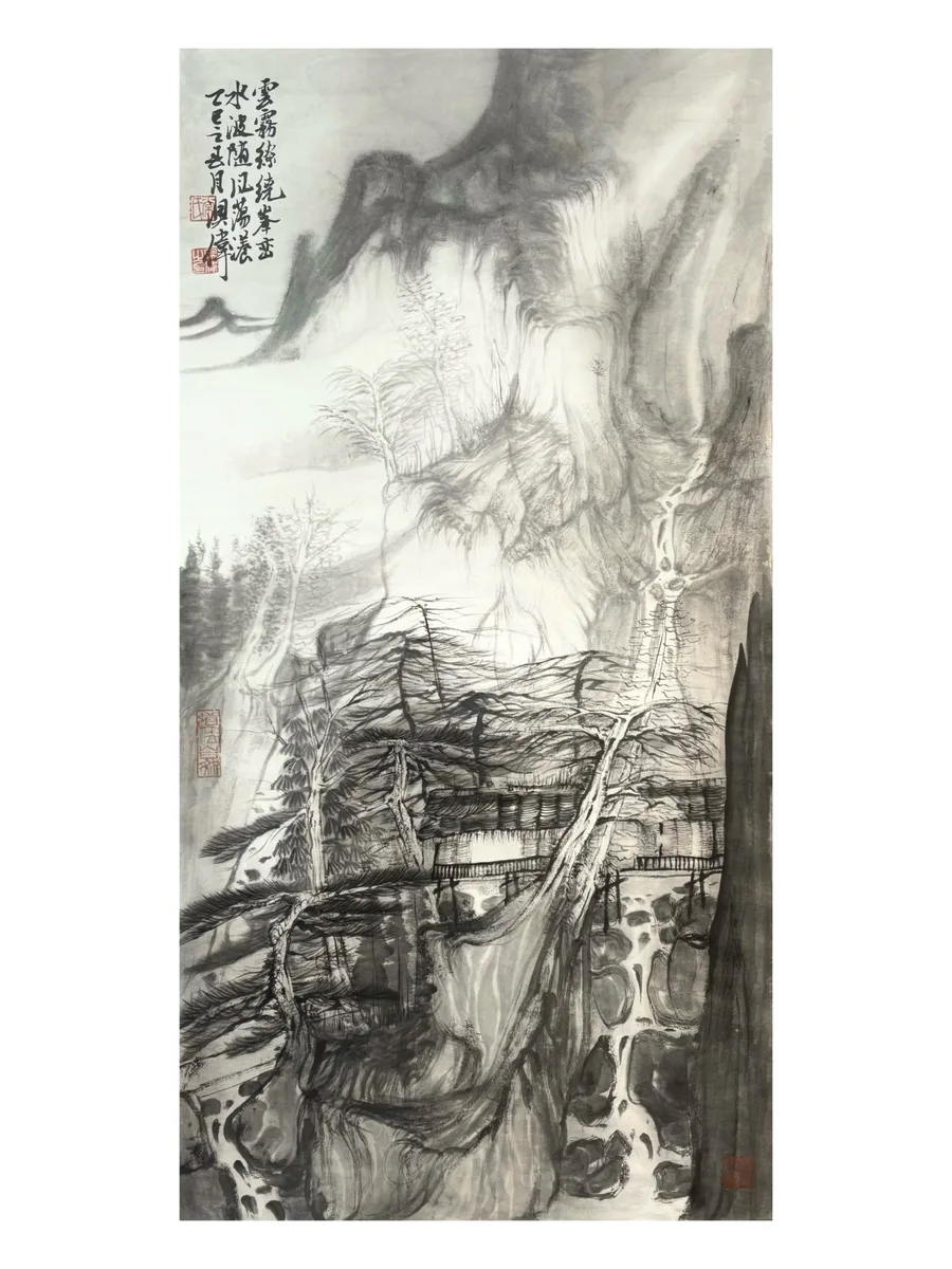《云潺山韵（听籁）》，常澳伟作品