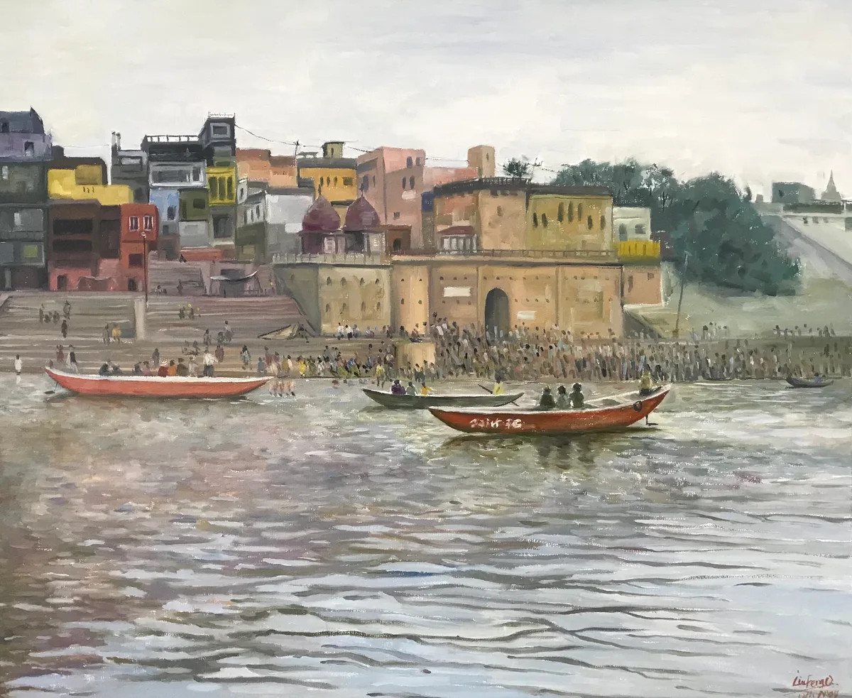 《恒河河畔》，刘丰泉作品