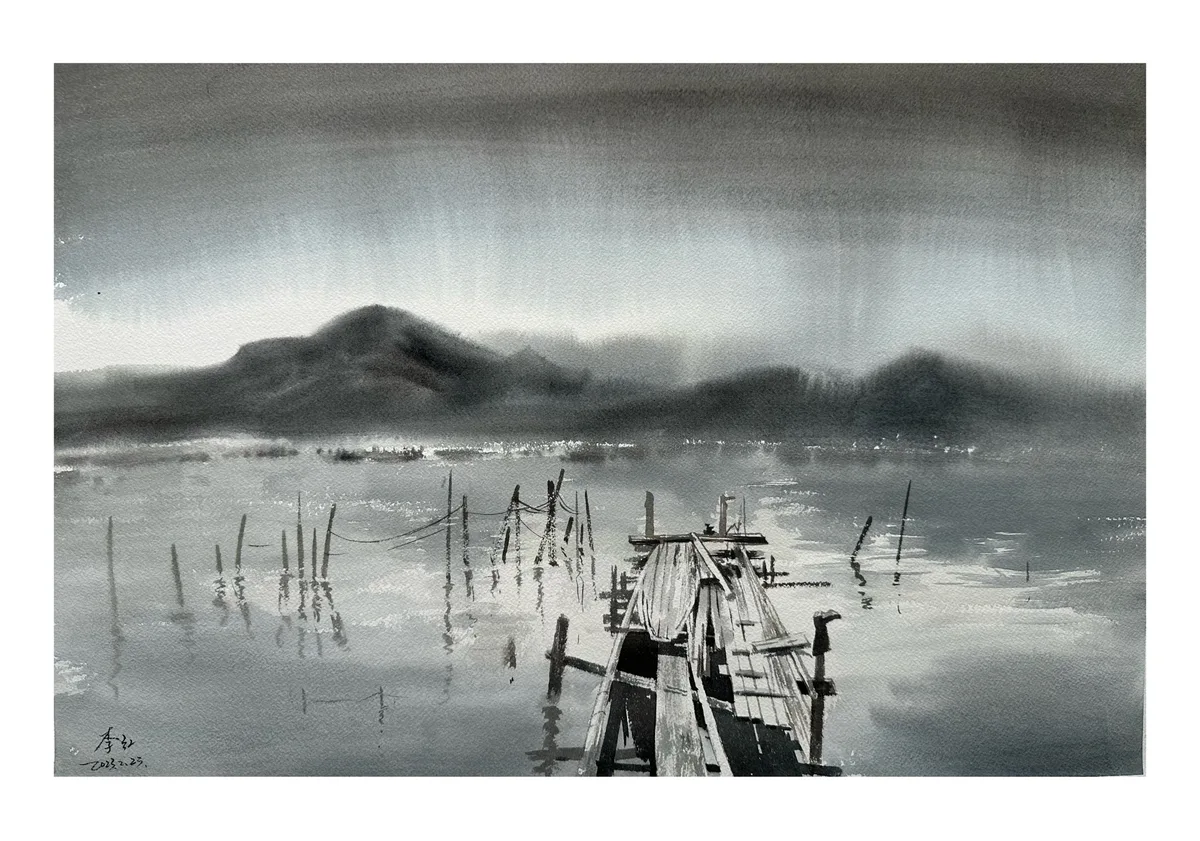 《 烟雨渡口》，李红作品
