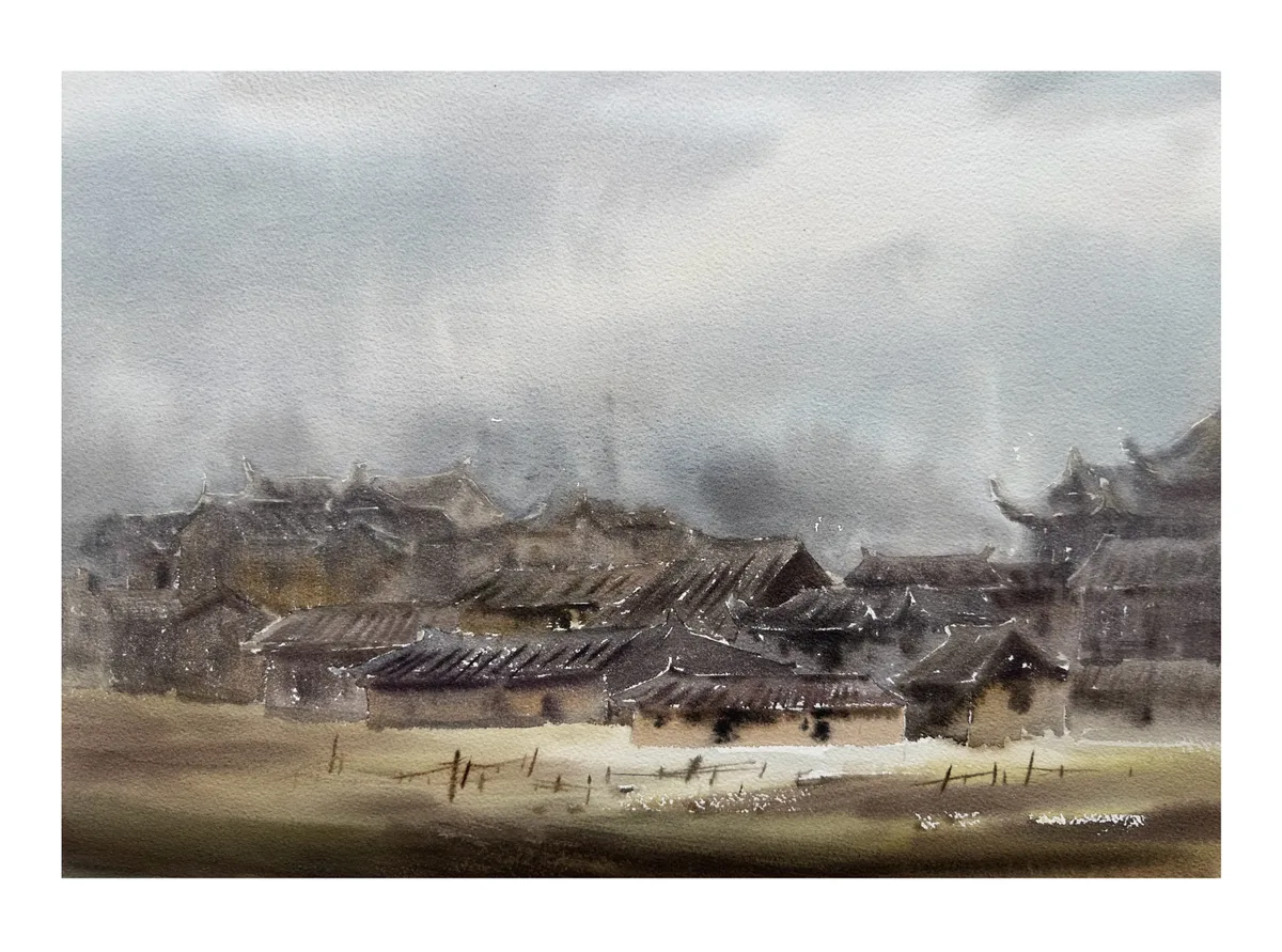《故园幽暮》，李红作品